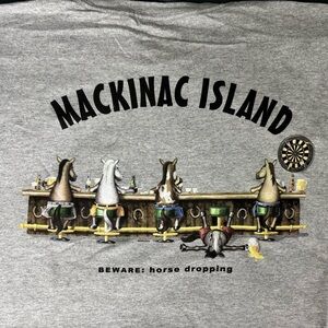 The Duck Company “Horses Dropping”, Mackinac Island Graphic Tee, Size: 2XL, NWOT